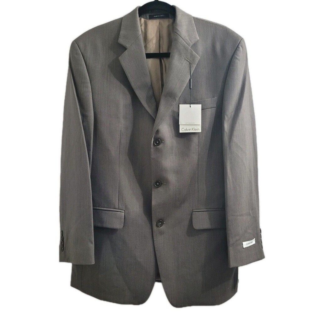 Calvin Klein 100% Wool Tan Blazer Jacket Size 39R NWT $400 Classic 3 Button